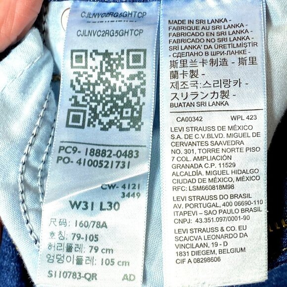 Levis 721 High Rise Skinny Jeans Womens Size 31 Distressed Blue Denim - Picture 7 of 7